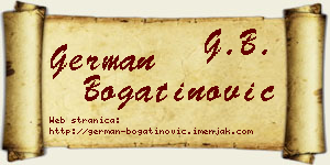 German Bogatinović vizit kartica